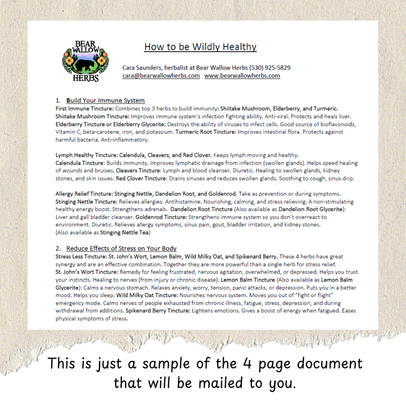 Printed Herbal Resource Guide: How to Be Wildly Healthy